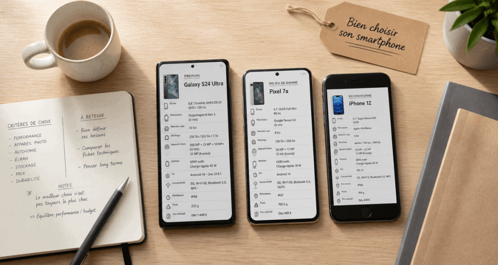 choisir son téléphone portable par critère trois smartphones comparés