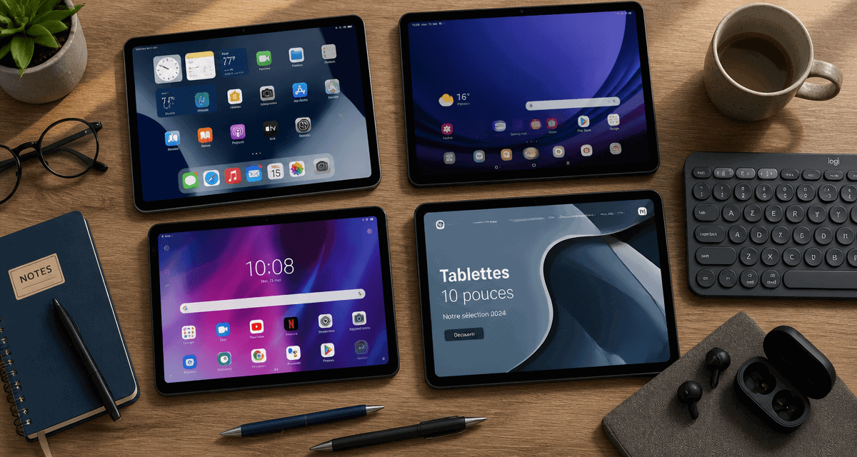 Comparatif tablette 10 pouces sur un bureau moderne
