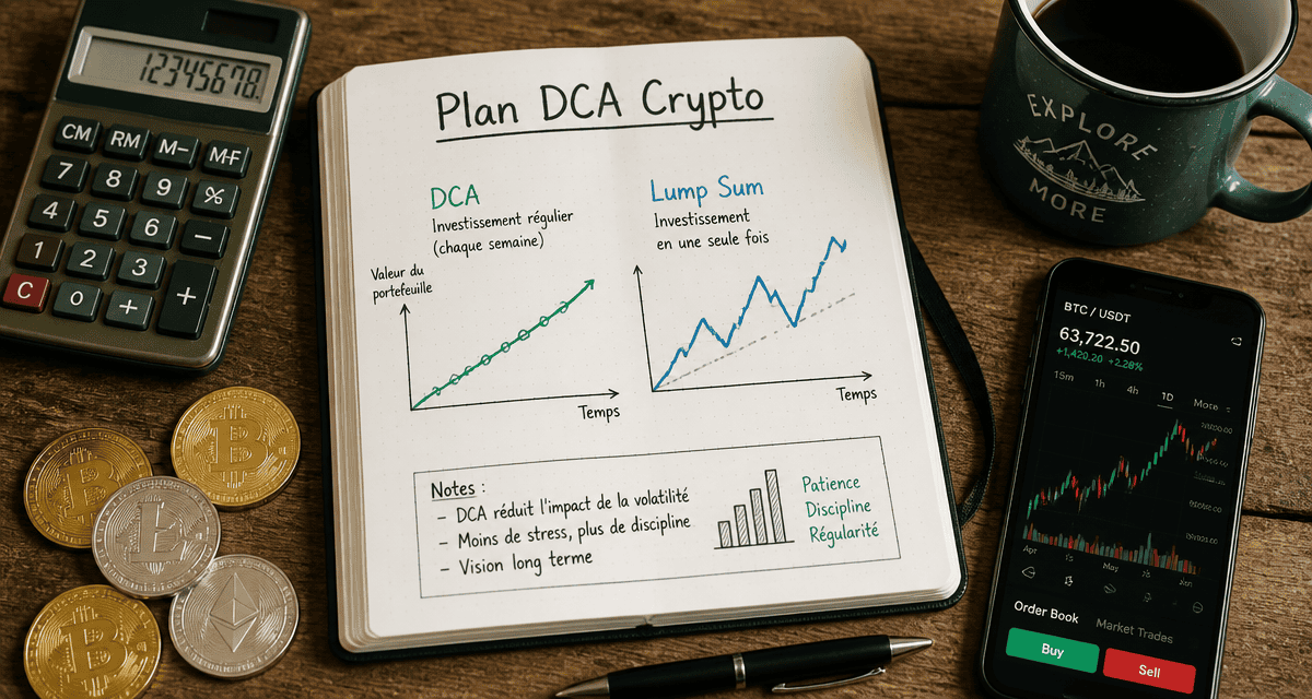 dca crypto carnet graphique calculatrice pièces smartphone