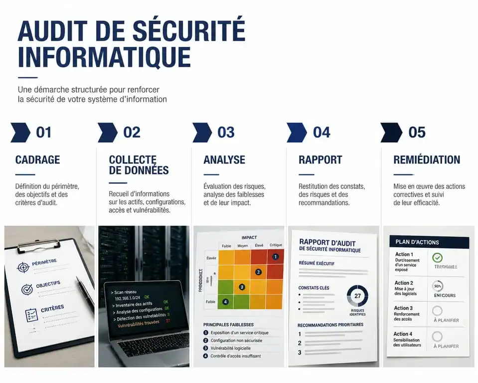 Processus étape par étape pour réaliser un audit de sécurité informatique
