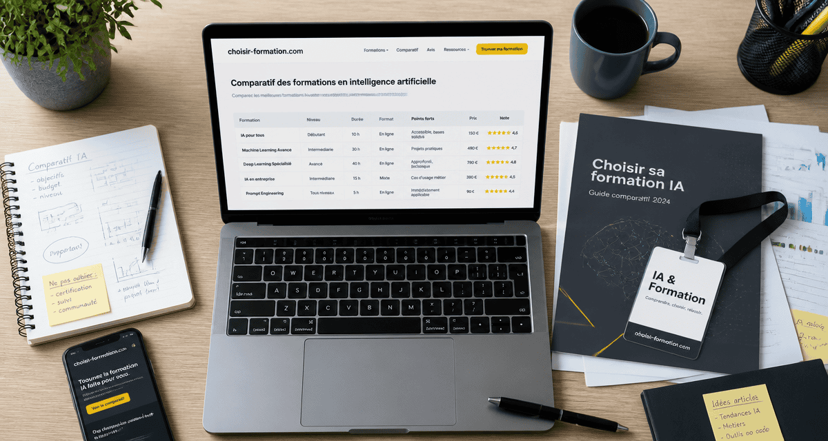 formation sur l'intelligence artificielle choisir-formation.com tableau comparatif