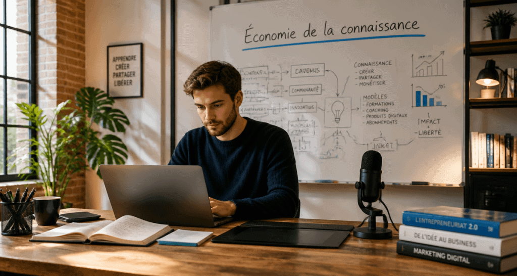 infopreneur travaillant dans un loft moderne
