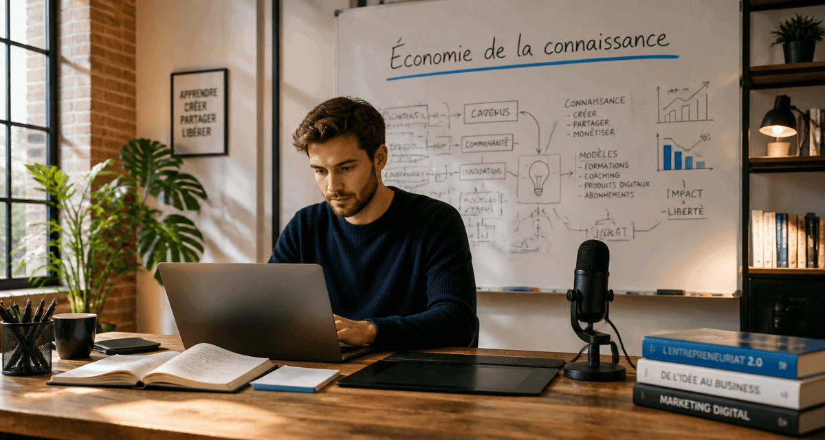 infopreneur travaillant dans un loft moderne