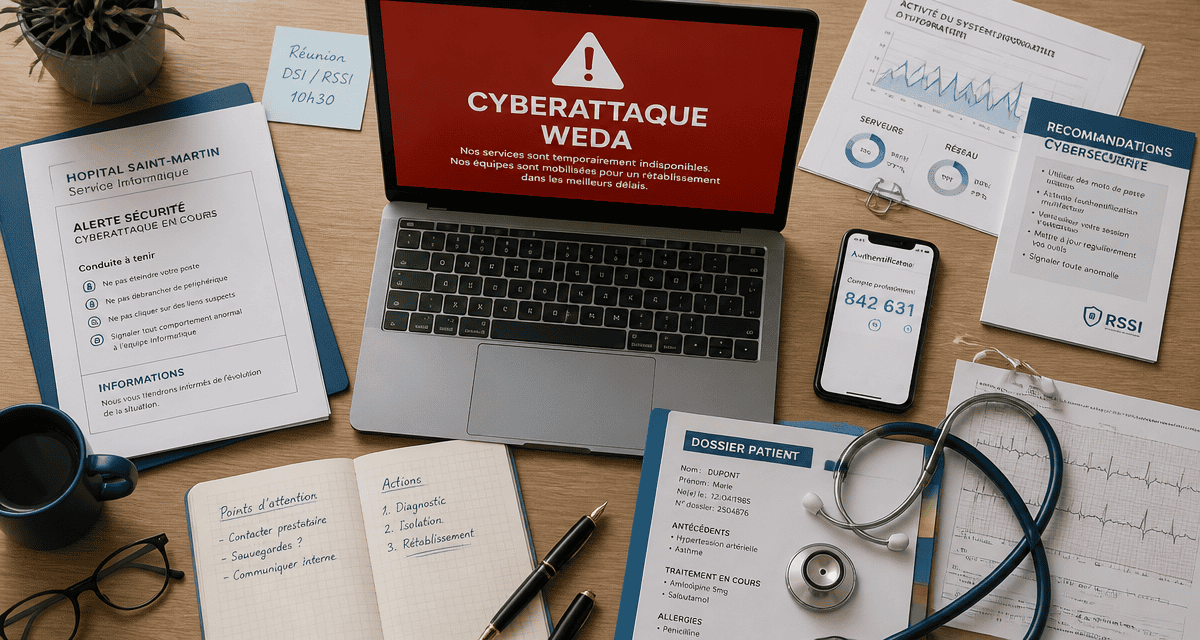 logiciel weda cyberattaque ordinateur MFA stéthoscope