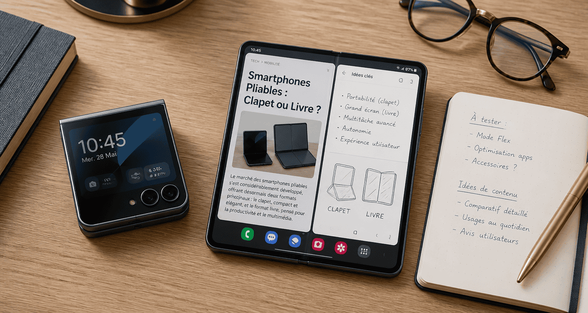 meilleur smartphone pliable clapet et livre