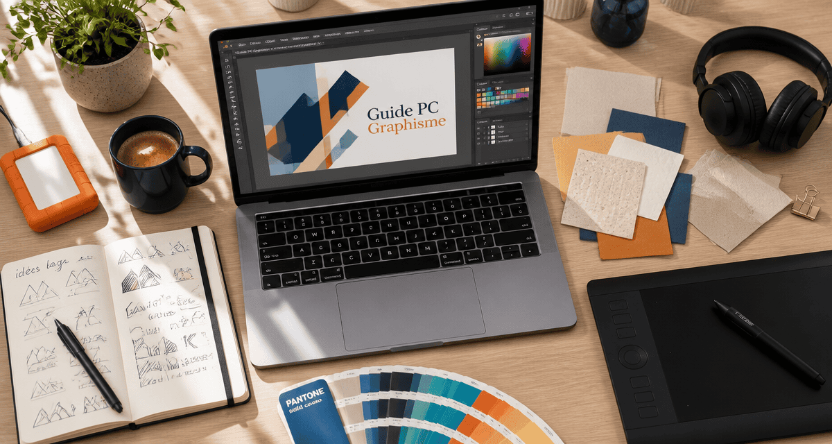 PC portable graphisme haut de gamme sur bureau moderne
