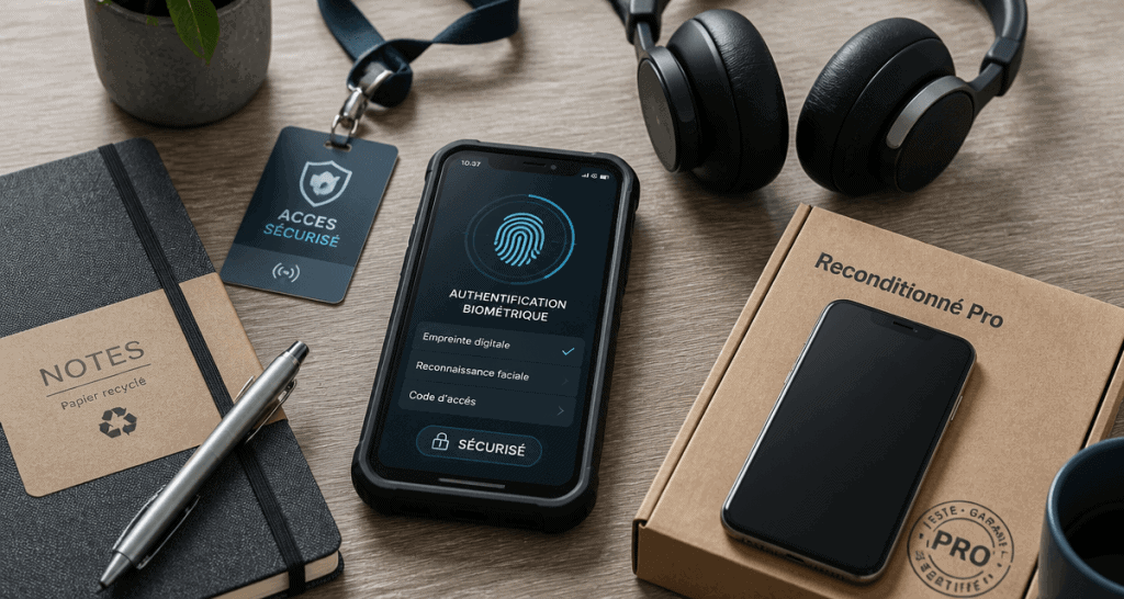 smartphone professionnel sur bureau moderne