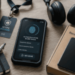 smartphone professionnel sur bureau moderne