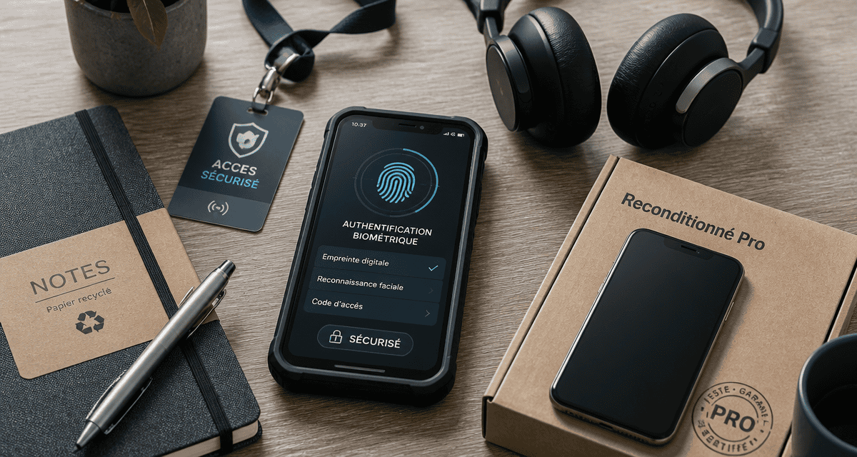 smartphone professionnel sur bureau moderne