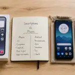 Différence entre un smartphone et un iPhone sur une table