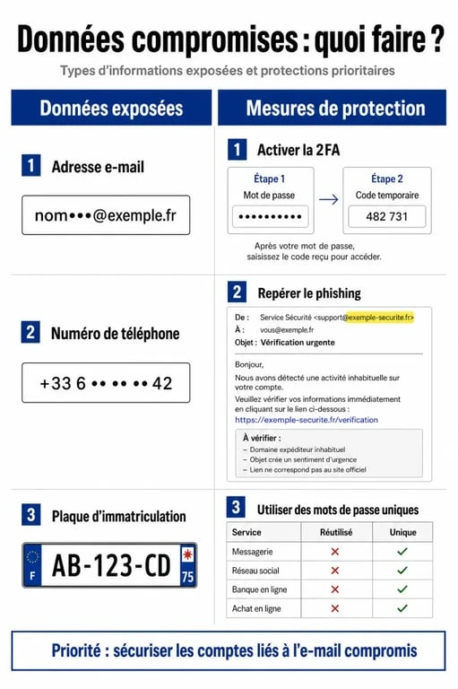 Infographie sur la protection des données après la fuite Autosur