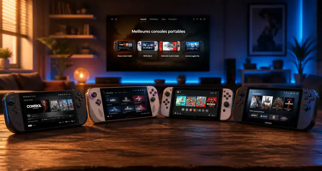 meilleur console portable 2026 quatre modèles sur table
