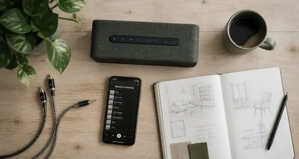 meilleure enceinte connectée vue du dessus sur table