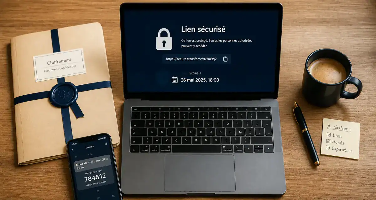 Partage de fichier en ligne sécurisé : lien chiffré avec 2FA