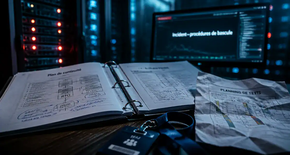 Plan de continuité informatique : procédures de bascule et RTO/RPO en sinistre