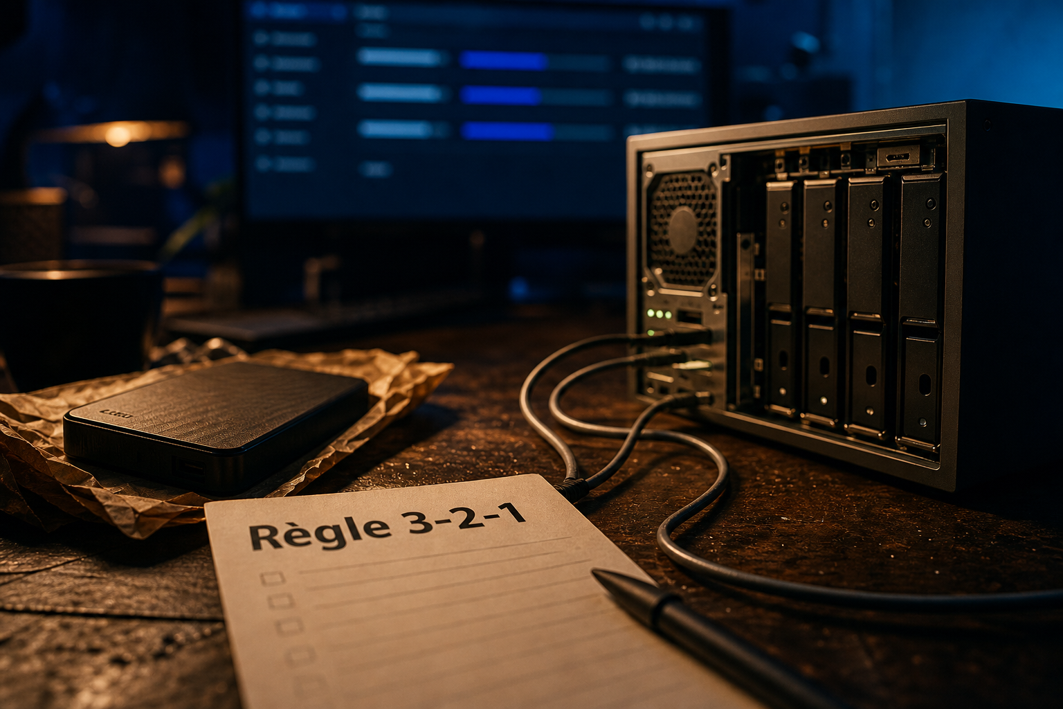 Sauvegarde des données 3-2-1 : NAS et disques externes