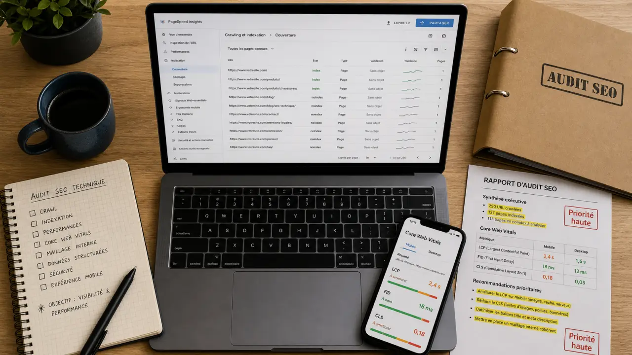 Audit technique seo : crawl, indexation et Core Web Vitals