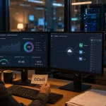 CCaaS : agent dans un centre de contact cloud, canaux téléphone, chat et e-mail
