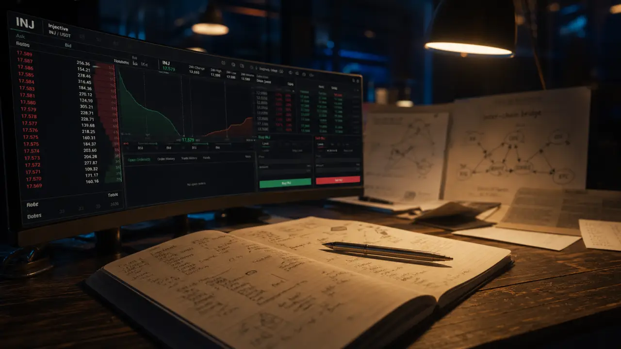 Injective crypto : carnet d’ordres et staking INJ en salle de trading