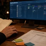 logiciel crm businesspro x4 avis : interface CRM en bureau PME