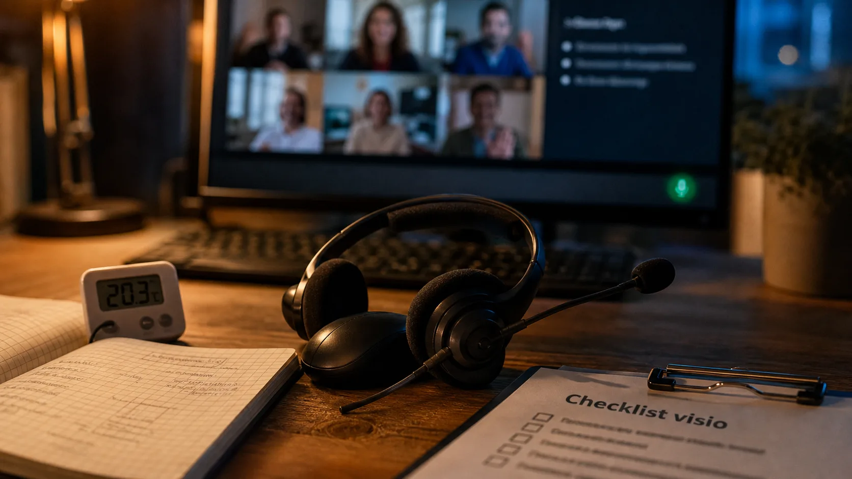 Réussir ses visioconférences : checklist son et caméra sur bureau