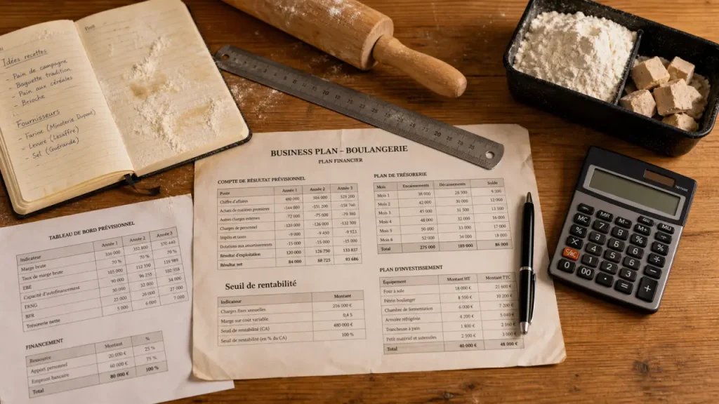 Business plan boulangerie : le prévisionnel qui rassure vraiment une banque