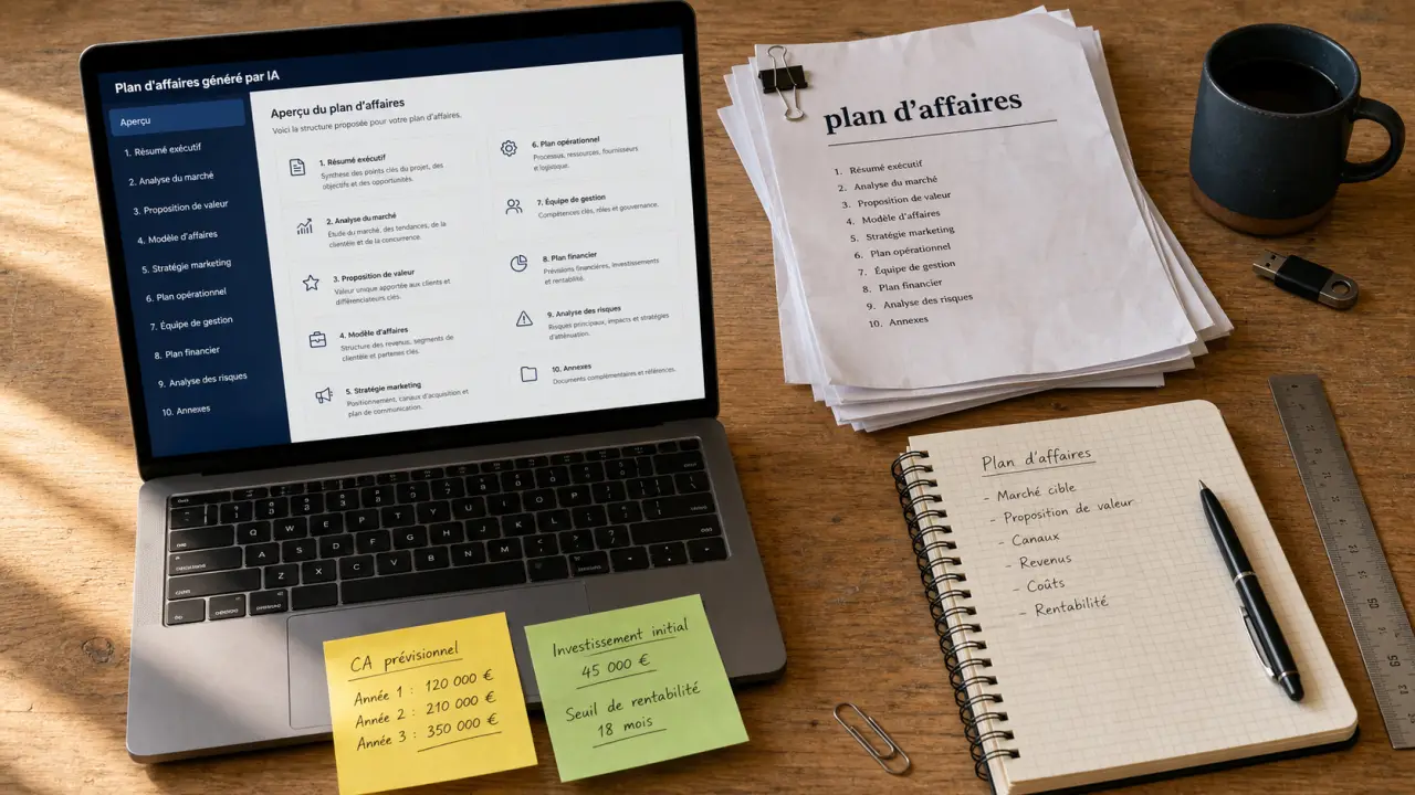 Business plan ia : projections sur 5 ans