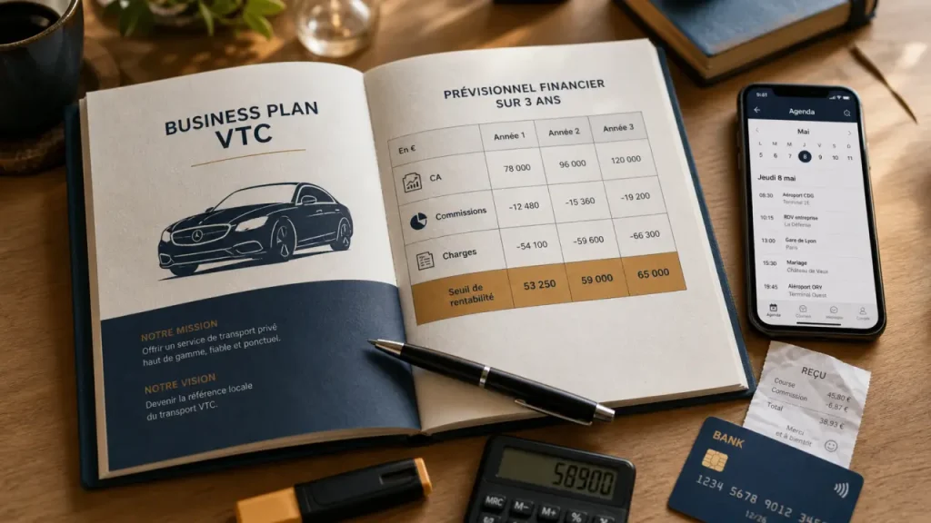 Business plan VTC : chiffrer le véhicule, les charges et le seuil de rentabilité