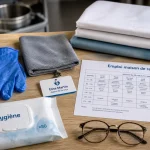Emploi de maison de retraite : hygiène, ménage, gants et charriot de nettoyage
