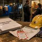 Formation sécurité au travail : classeur, plan d’évacuation et équipement chantier en entreprise