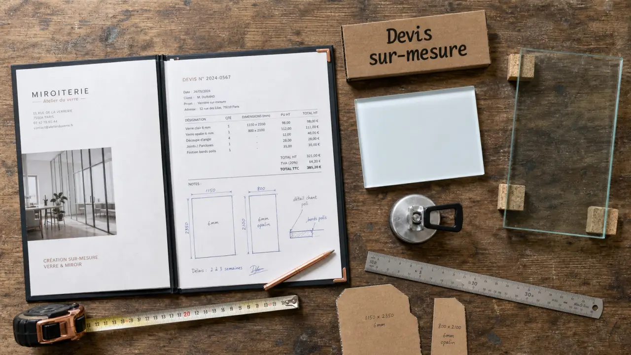Logiciel de gestion commerciale pour miroitier : devis sur-mesure et pose suivie