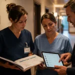 Recrutement en maison de retraite en EHPAD : infirmière et aide-soignante avec planning de recrutement