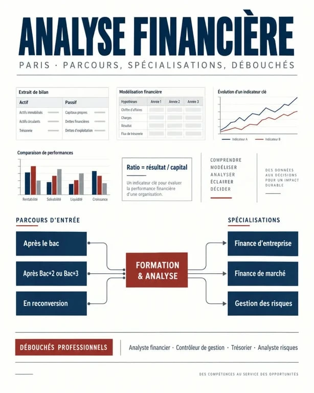 Parcours de formation en analyse financière à Paris et principales spécialisations