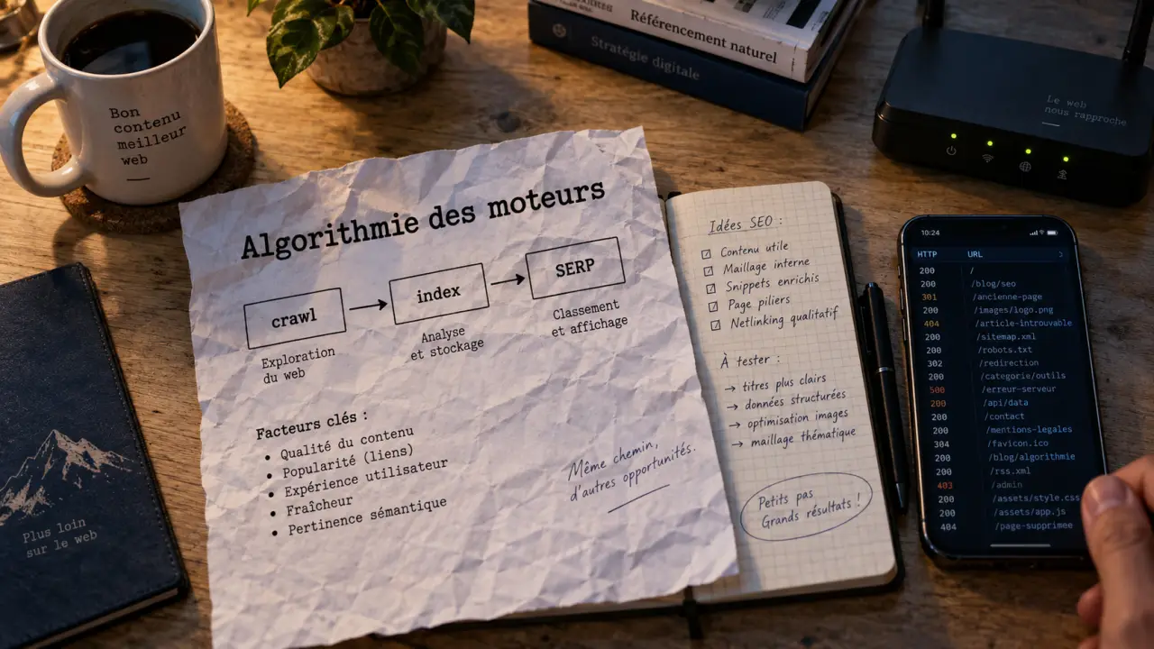 Formation algorithmie des moteurs de recherche en ligne : crawl, sémantique, classement
