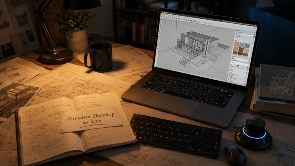 10 heures pour maîtriser SketchUp en ligne : programme, certification et critères de choix