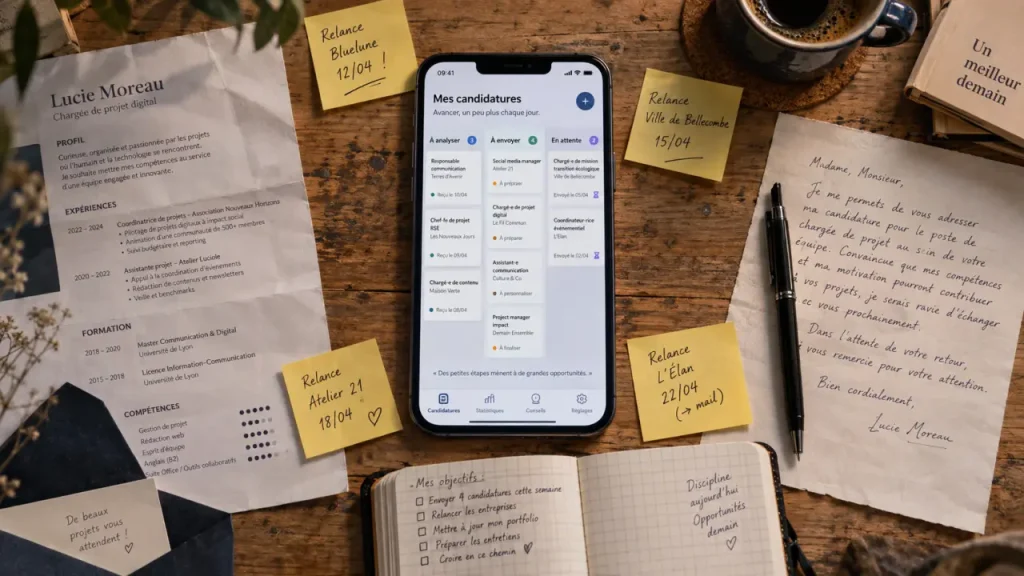 Recherche d’emploi avec une application : un suivi en 3 colonnes pour ne plus perdre vos candidatures