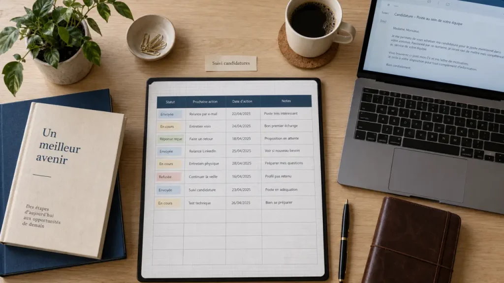 Tableau Excel recherche emploi : les 4 colonnes qui évitent les relances oubliées