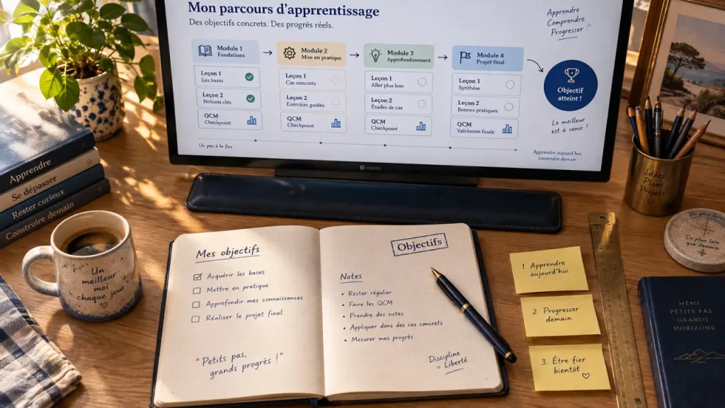 Comment créer une formation en ligne : idée validée, parcours modules, suivi des résultats