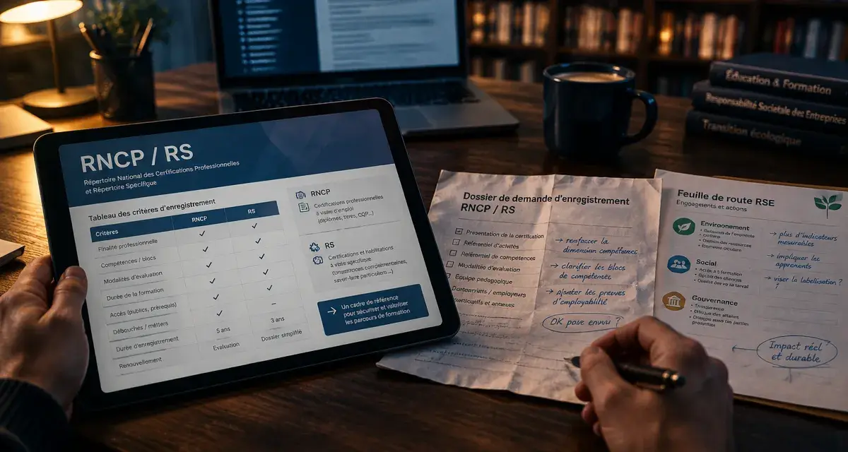 Formation rse certifiante en ligne : vérifiez RNCP et compétences